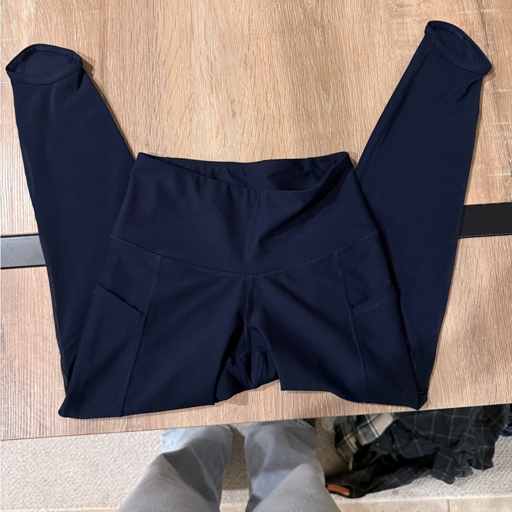 Navy Blue High-Waisted Leggings